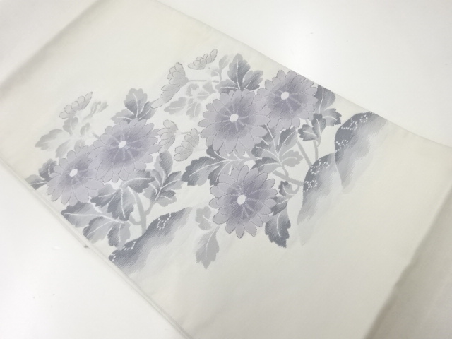 アンティーク　菊模様織出し袋帯（材料）